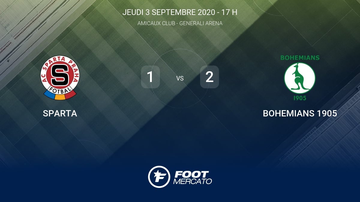 Résultat Sparta - Bohemians 1905 (1-2) Club Friendlies 3 de Amicaux ...