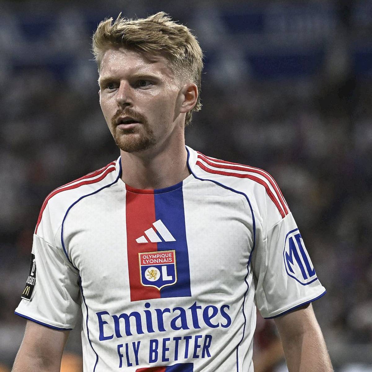 Maillot domicile de l'Olympique Lyonnais (porté en match) 2020-2021, Mattia De Sciglio, taille M