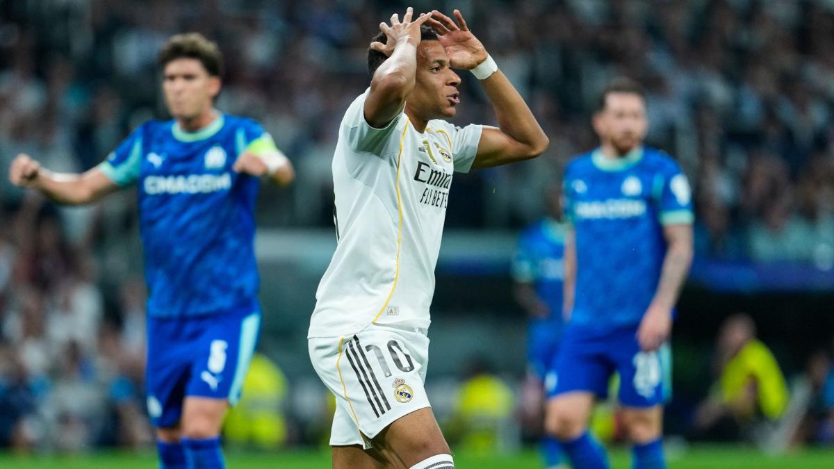 Real Madrid - OM : Kylian Mbappé, des buts mais encore des ratés 
