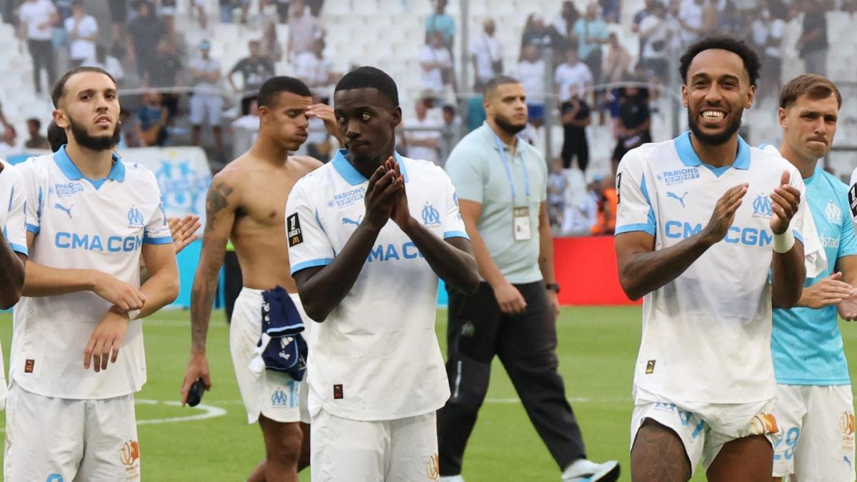 Le groupe de l’OM face à Strasbourg