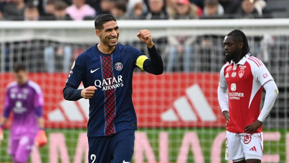 L1 : porté par un doublé d’Hakimi, le PSG déroule à Brest et reprend provisoirement la tête