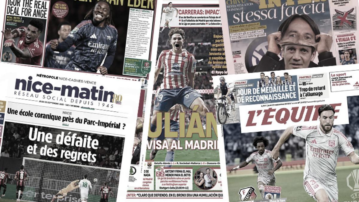 La presse dépitée par la nouvelle défaite de l’OGC Nice, l’Espagne s’enflamme pour Julian Alvarez après sa masterclass