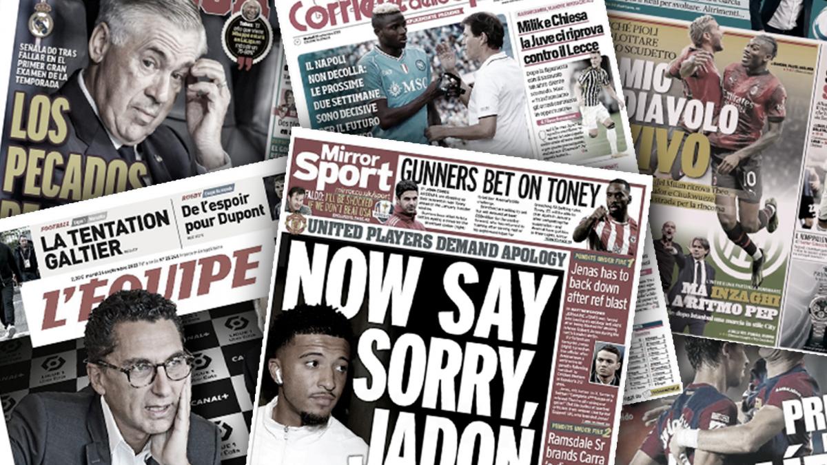 Gwiazdy Manchesteru United wywierają presję na Jadona Sancho, a napięcie w sprawie Rudiego Garcii w Neapolu rośnie