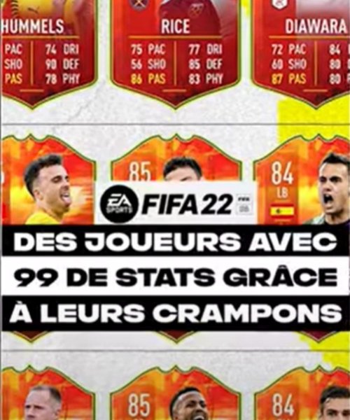 Avoir 99 de stats, c'est possible grâce à des crampons !