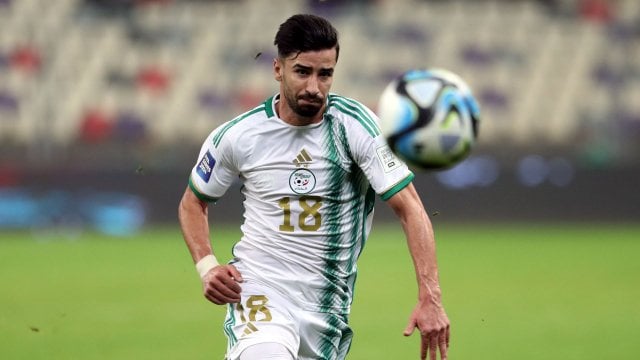 Mohamed Amoura sous le maillot de la sélection algérienne