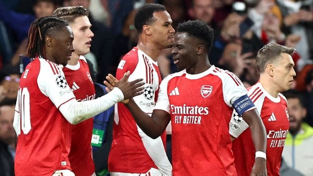 Les joueurs d'Arsenal face à l'Atlético