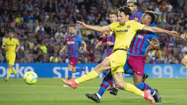 Pedraza, buteur avec Villarreal contre le Barça, le 22 mai 2022
