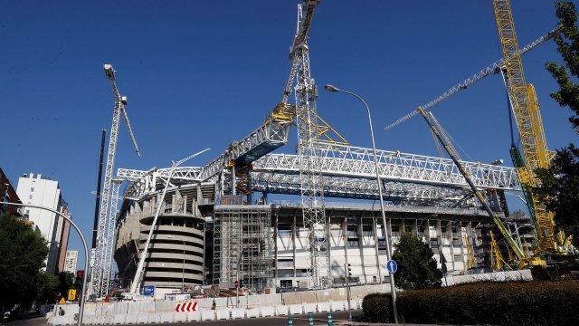 Le Bernabéu en travaux, photo prise en août 2021