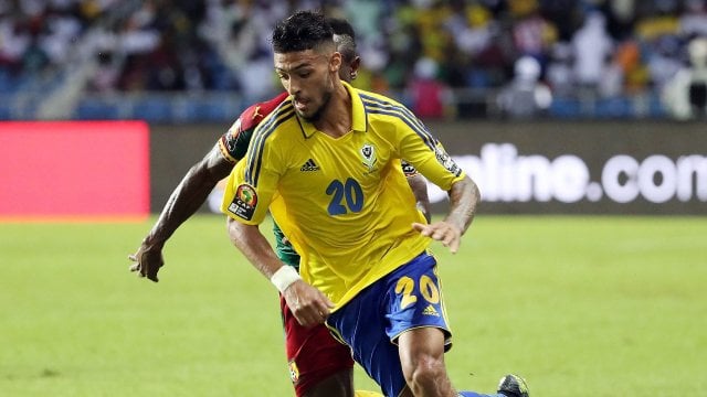 Denis Bouanga sous le maillot du Gabon