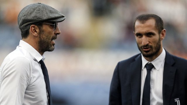 Gianluigi Buffon avec Giorgio Chiellini