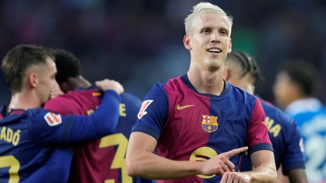 Dani Olmo con el FC Barcelona