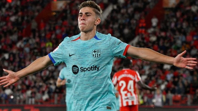 Fermín celebra un gol del FC Barcelona.