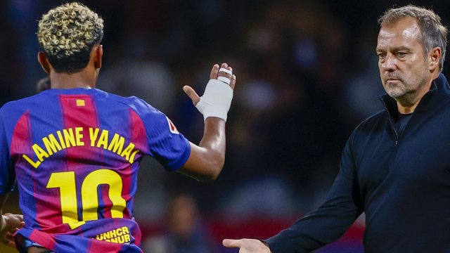 Lamine Yamal et Hansi Flick