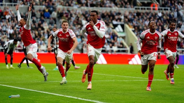 Arsenal célèbre son but face à Newcastle