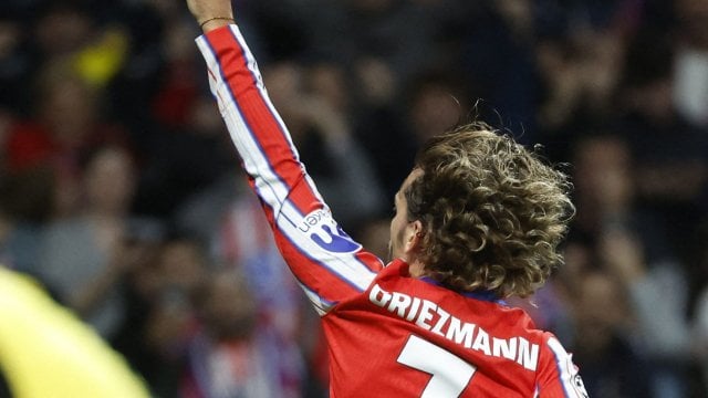 Antoine Griezmann célèbre un but