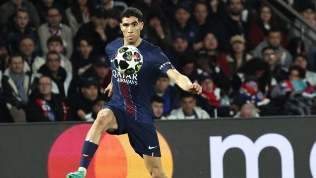 Achraf Hakimi avec le PSG en Ligue des Champions