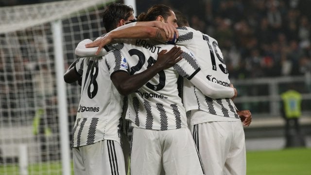 Les joueurs de la Juventus célèbrent une réalisation de leur équipe