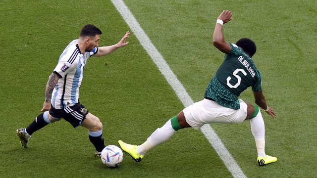 Lionel Messi face à l'Arabie saoudite au Mondial 2022