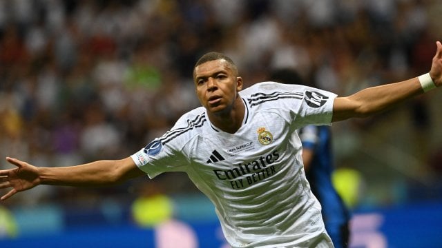 Kylian Mbappé, buteur pour sa première avec le Real Madrid