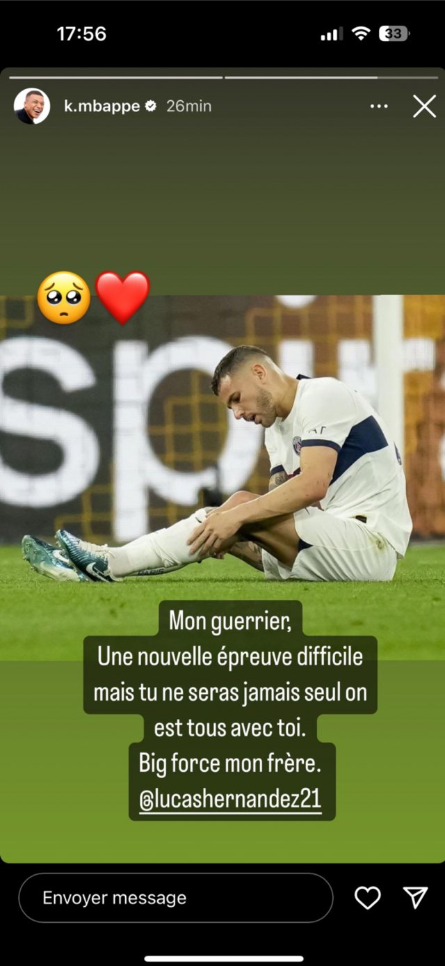 Le message de Mbappé pour Lucas Hernandez
