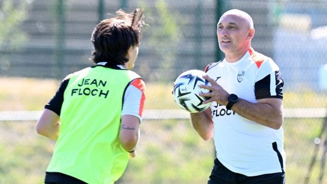 Olivier Pantaloni à l'entrainement à Lorient