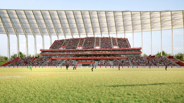 Une maquette du nouveau stade - Crédits : Atelier Ferret Architectures - Carles Hebras Maitrias Architectes