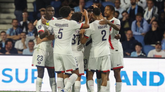 Le PSG célèbre un but en Ligue 1 face au Havre