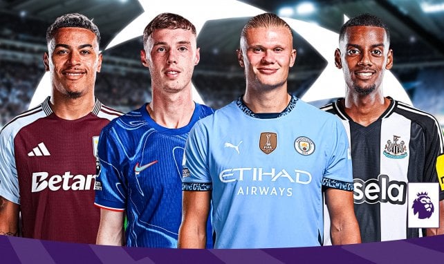Rogers (Aston Villa), Palmer (Chelsea), Haaland (Manchester City) et Isak (Newcastle)