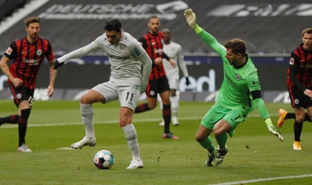 Nadiem Amiri au moment de son but contre Francfort