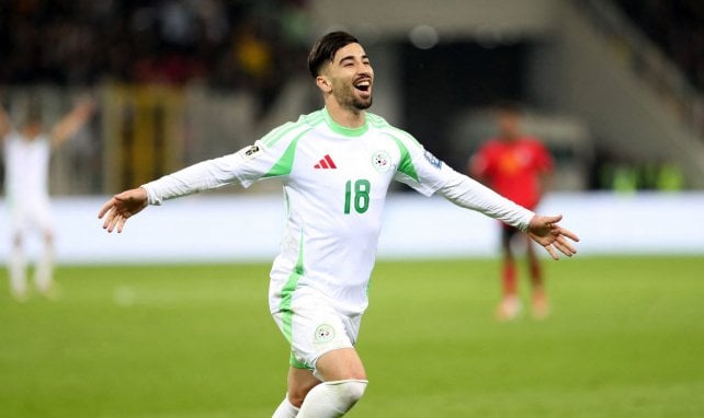 Mohammed Amoura, buteur avec l'Algérie