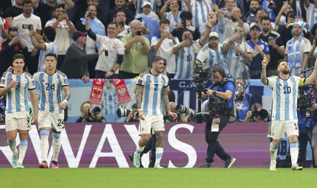 Les Argentins  célèbrent un but en demi-finale face à la Croatie