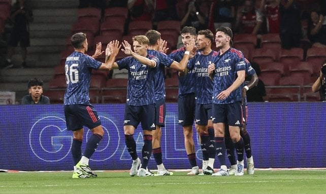 Arsenal, célébrant un but en pré-saison