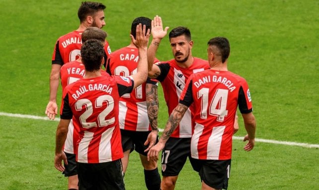 Les joueurs de l'Athletic célèbrent un but