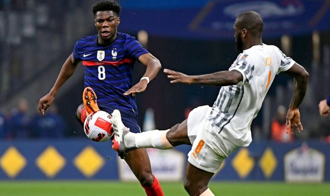 Aurélien Tchouameni avec l'équipe de France face à la Côte d'Ivoire