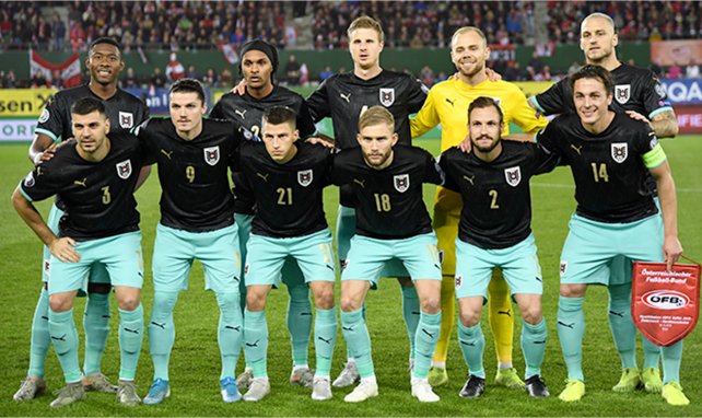 La sélection autrichienne prend la pose avant le match face à la Macédoine du Nord