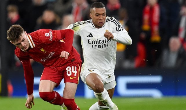 Kylian Mbappé lors du duel entre Liverpool et le Real Madrid