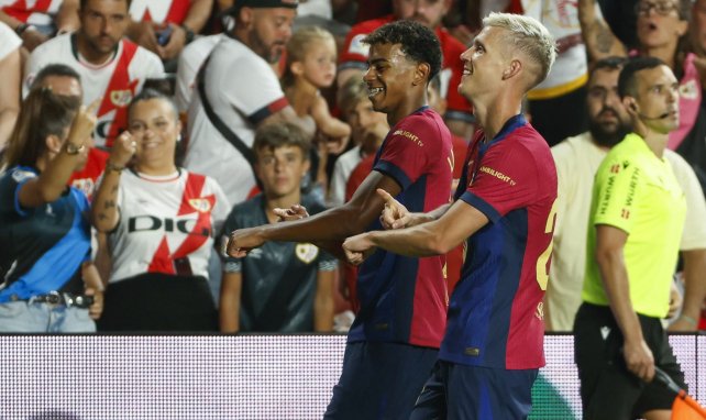 Lamine Yamal et Dani Olmo avec le FC Barcelone.