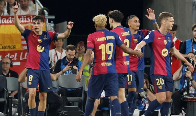 Les joueurs du Barça lors de la finale de Copa del Rey