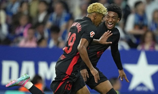 Lamine Yamal célèbre son but contre l'Espanyol