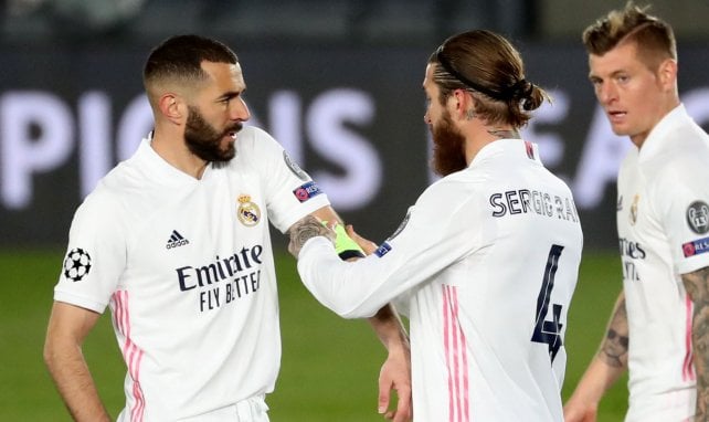 Karim Benzema et Sergio Ramos lors d'un match de Ligue des Champions