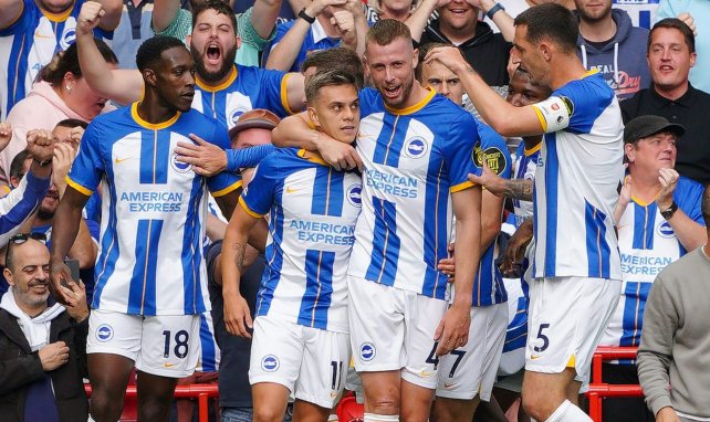 Los jugadores del Brighton celebran un gol