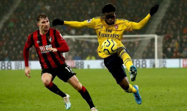 Bukayo Saka en action avec Arsenal face à Bournemouth