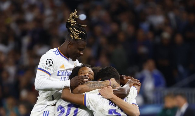 Les joueurs du Real Madrid célèbrent un but face à City