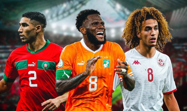 Hakimi (Maroc), Kessié (Côte d'Ivoire) et Mejbri (Tunisie)