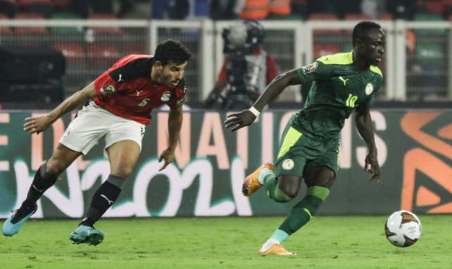 Sadio Mané sous le maillot du Sénégal face à l'Égypte.