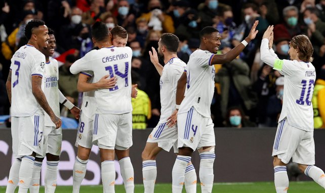 Le Real Madrid célèbre leur but face à l'Inter Milan.