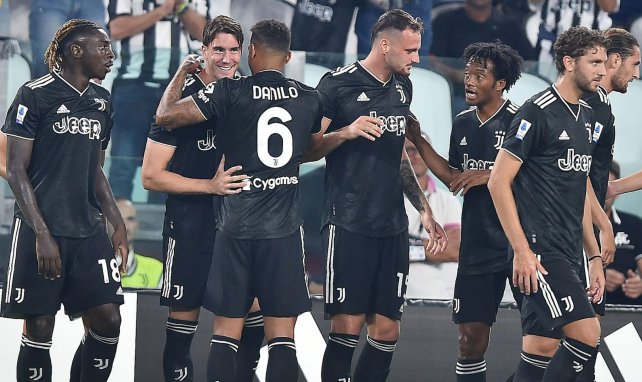 Les joueurs de la Juventus célèbrent le but de Dušan Vlahović