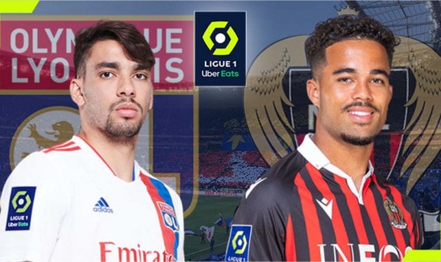 Lucas Paquetá (OL) et Justin Kluivert (Nice)