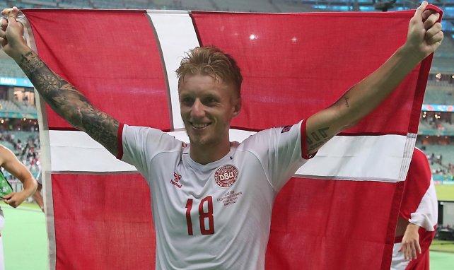Daniel Wass célèbre la qualification du Danemark en demies de l'Euro 2020