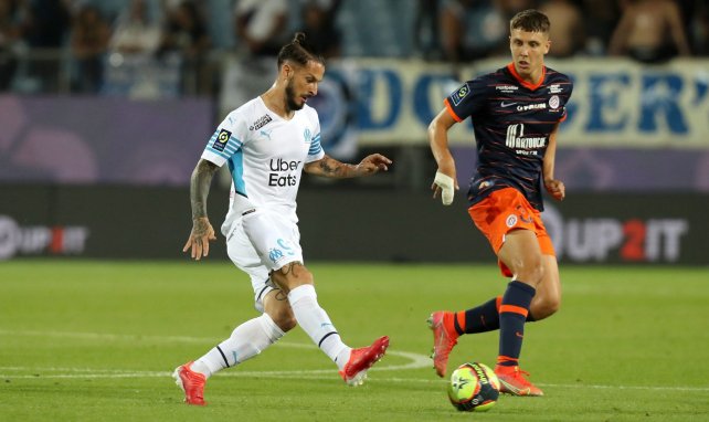 Dario Benedetto en action contre Montpellier lors de la 1ère journée de Ligue 1